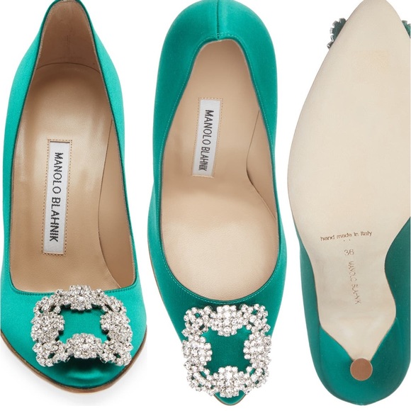 Manolo Blahnik Hangisi Crystal Buckle Pump - Picture 5 of 8